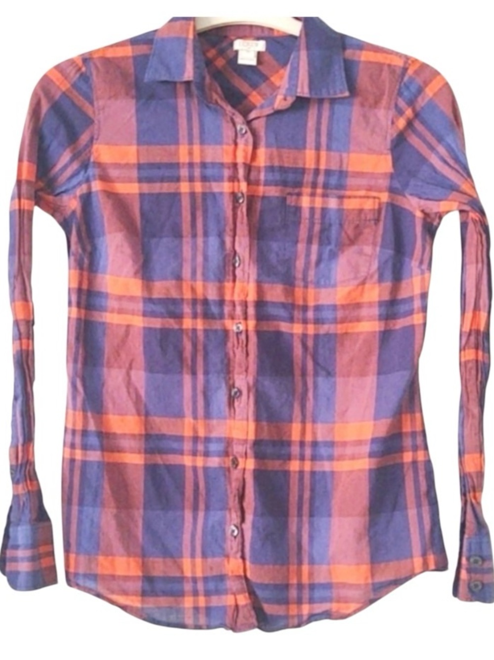 J. Crew Red Blue Plaid Button Down Shirt